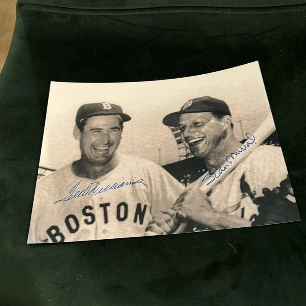 Ted Williams Stan Musial Signed 8 x 10 photo